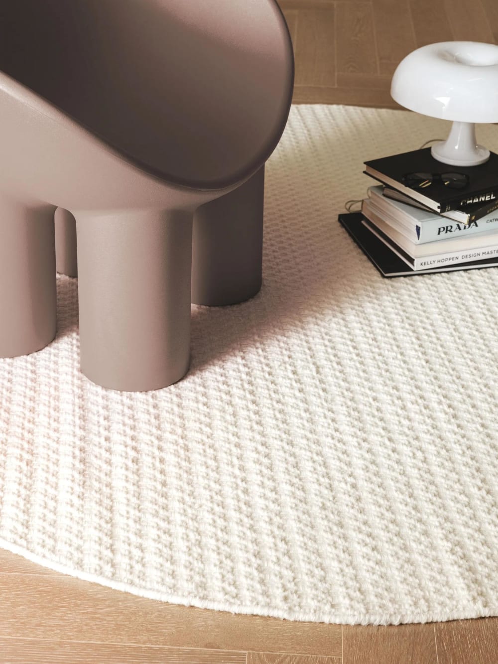 Tapis en laine crème D 200 rond — vue 4