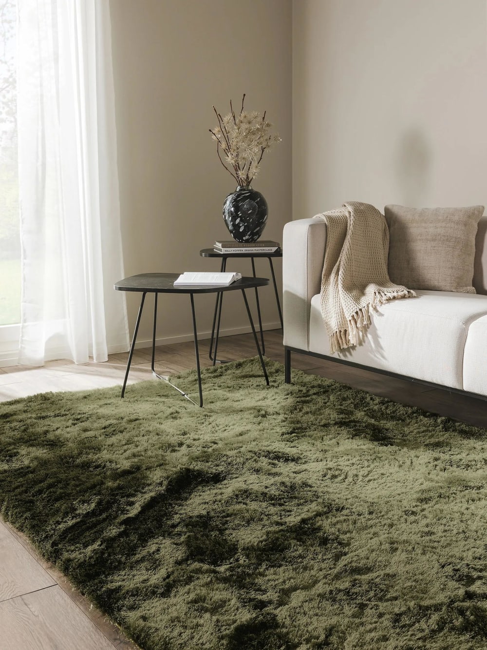Tapis à poils longs vert 120x170 — vue 3