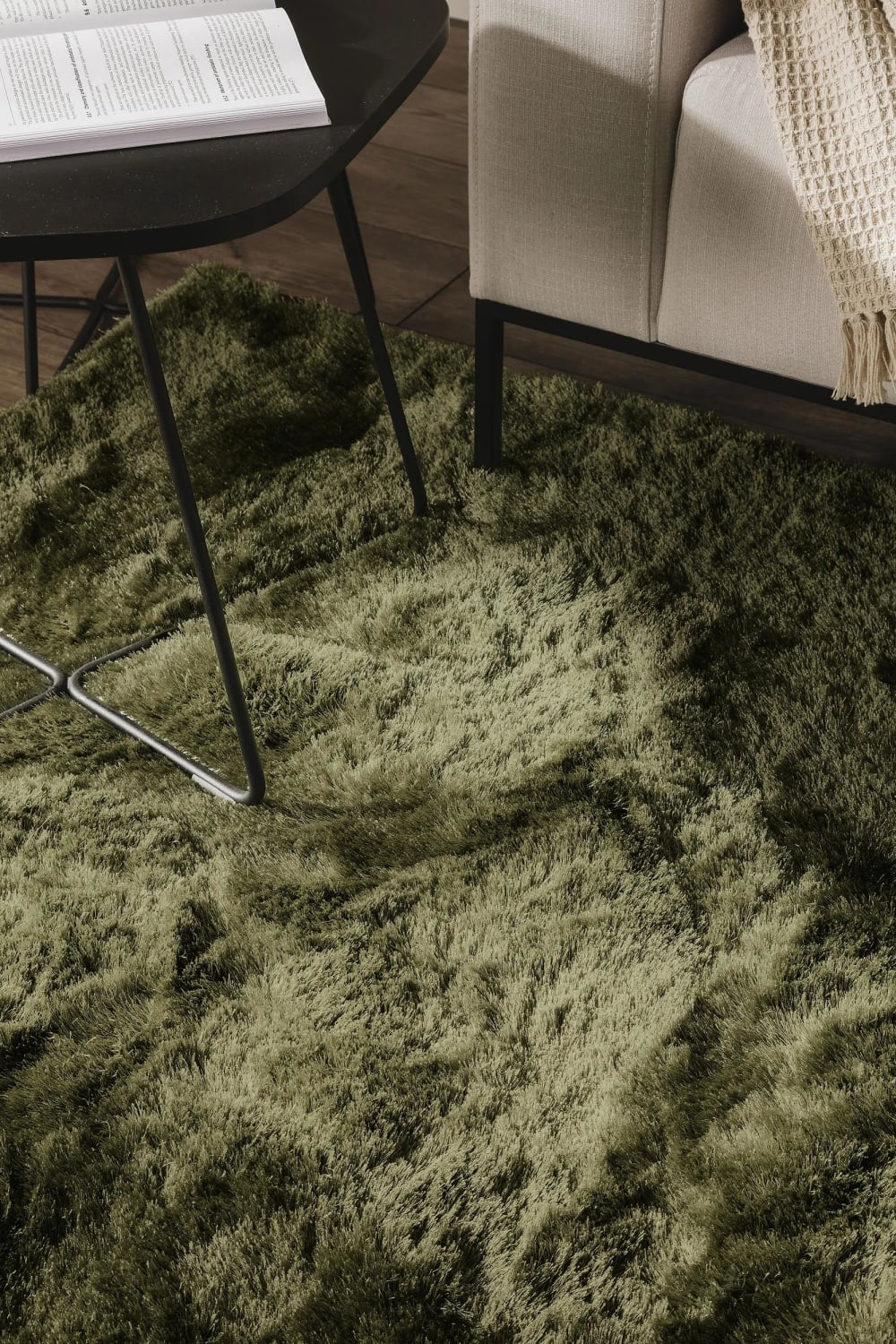Tapis à poils longs vert 120x170 — vue 4