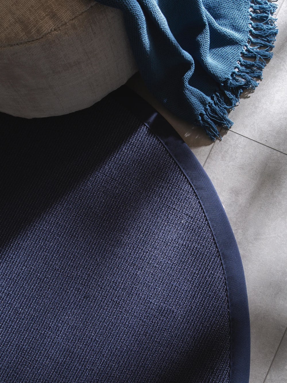 Tapis sisal bleu D 150 rond — vue 4