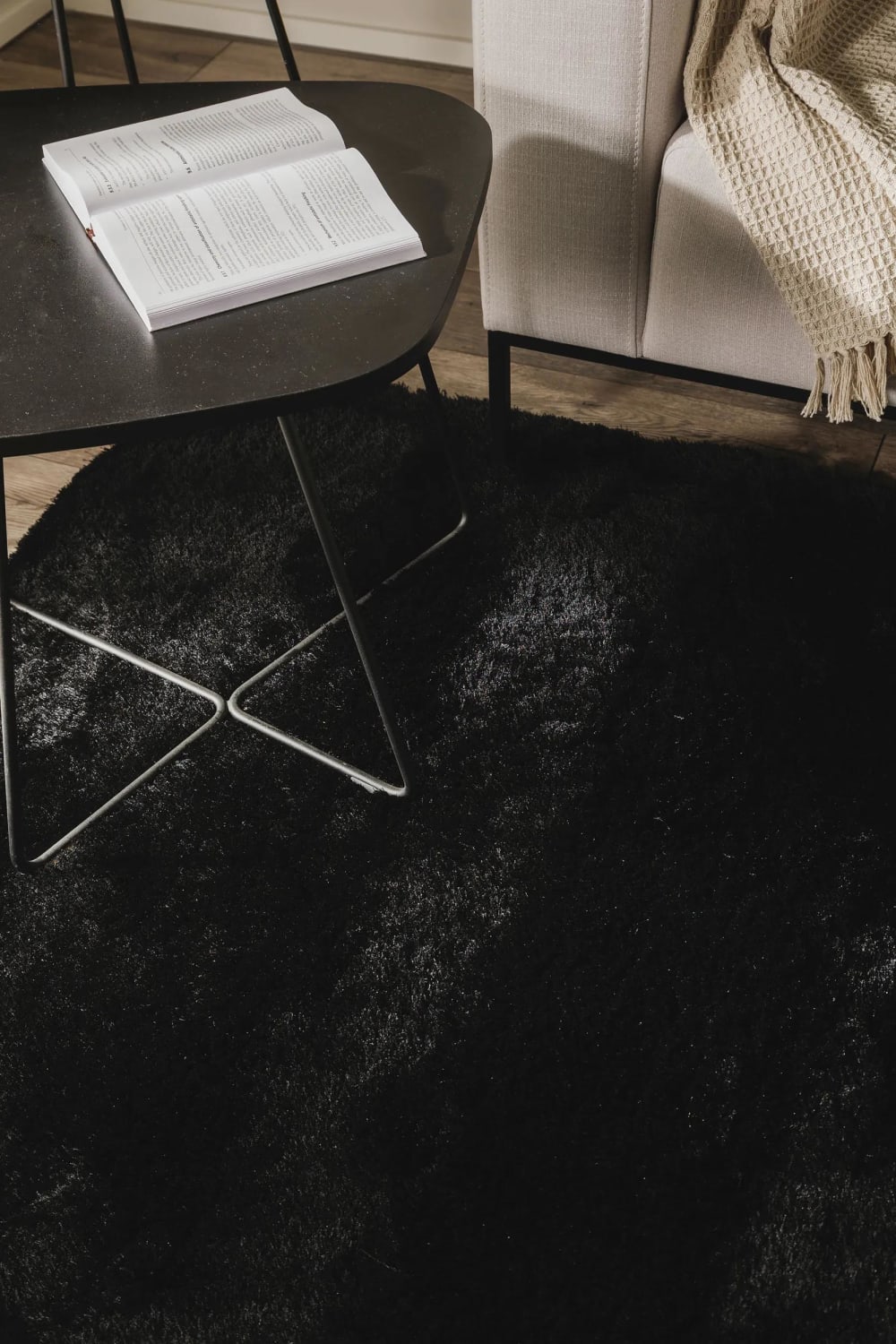 Tapis à poils longs noir 120x170 — vue 4