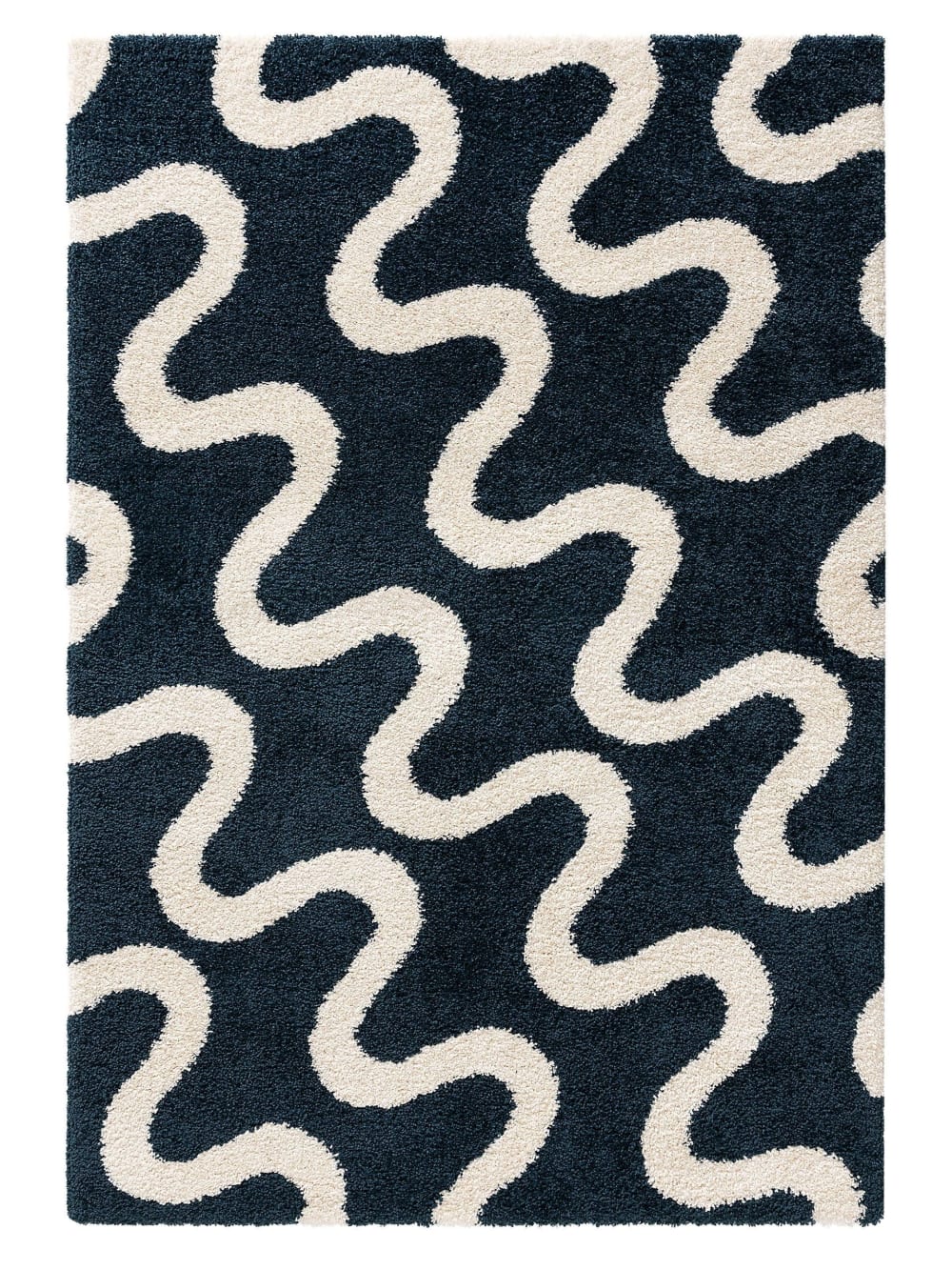 Tapis à poils longs bleu 200x290