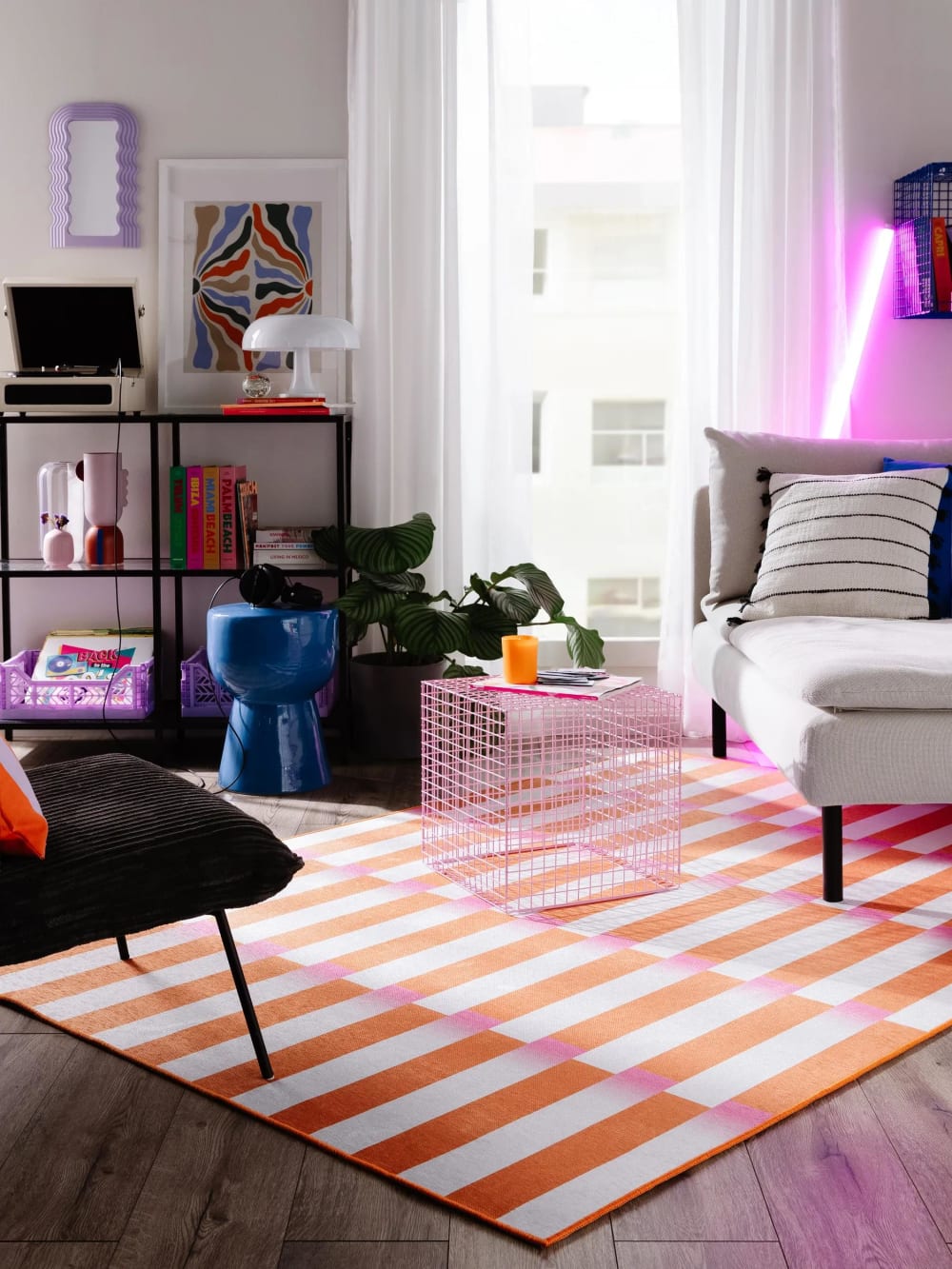 Tapis tissé à plat orange 160x230 — vue 3