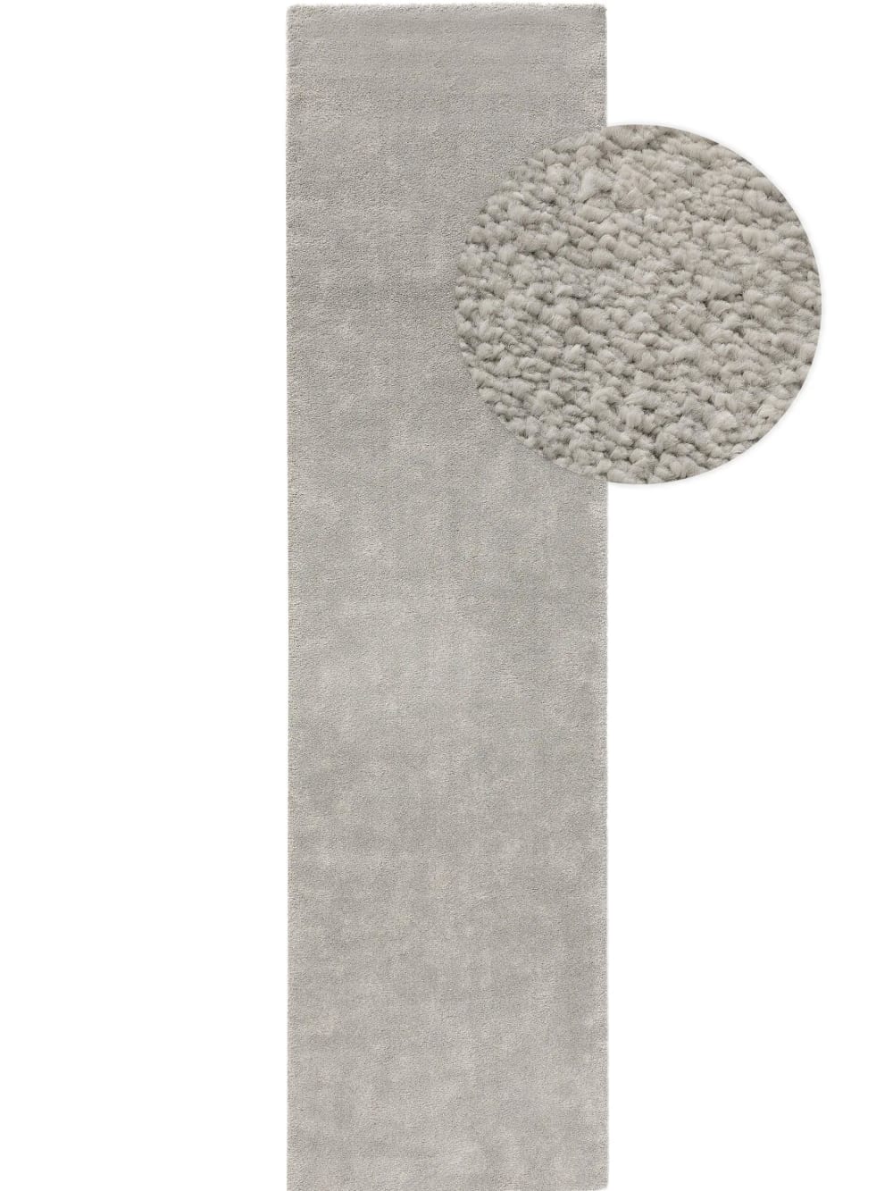 Benuta Läufer hellgrau 80x200 style modern - Pvc - Polyvinlychlorid