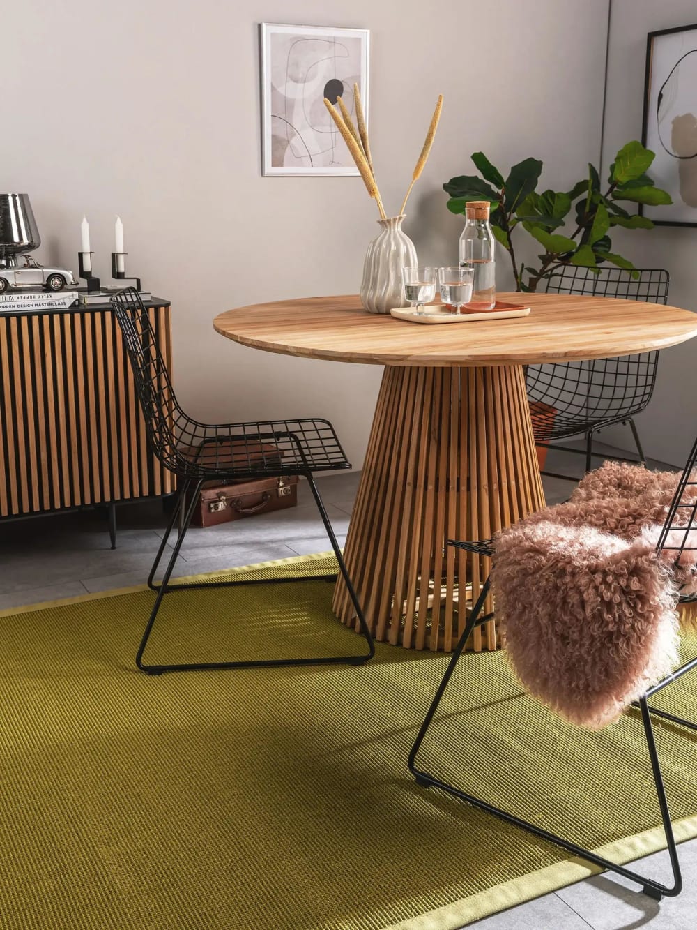 Tapis sisal vert 160x230 — vue 3