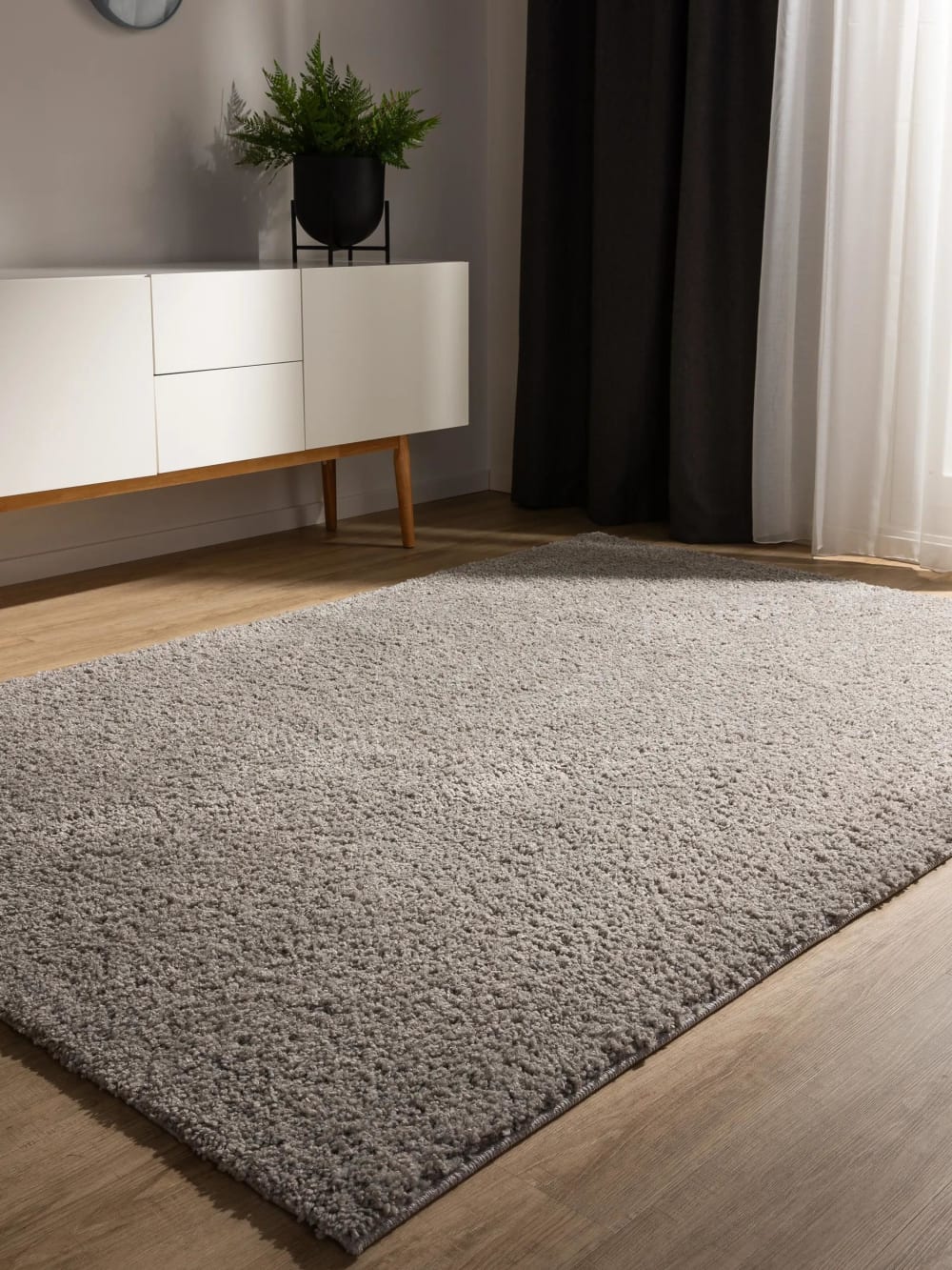 Tapis à poils longs gris clair 133x190 — vue 3