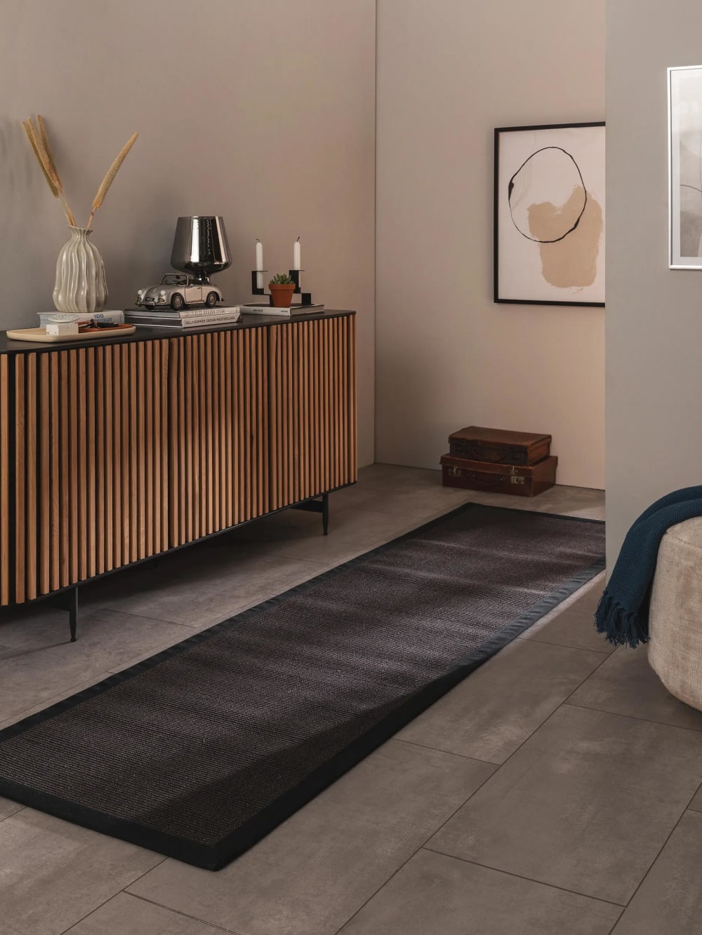 Tapis sisal noir 70x240 — vue 3