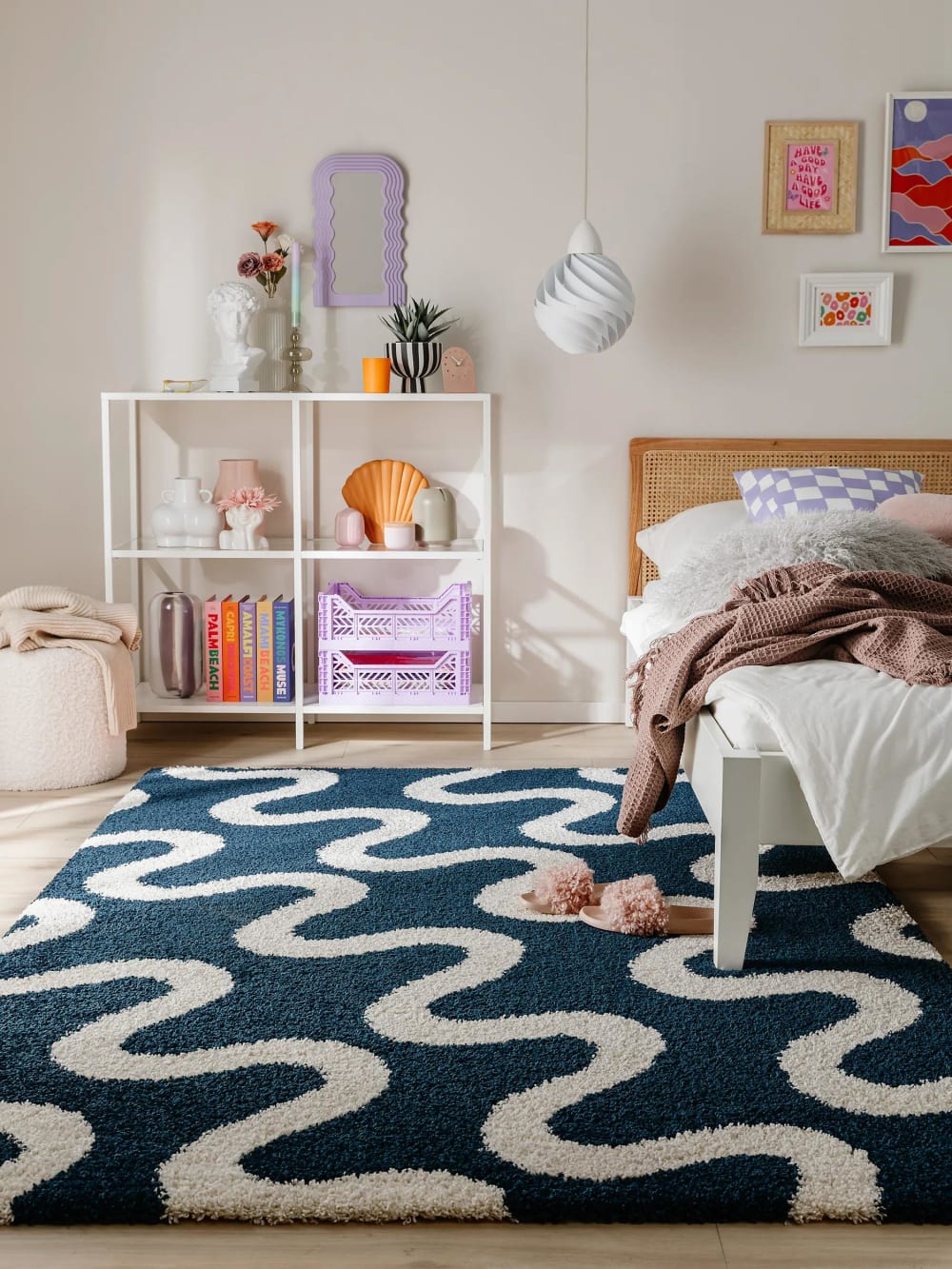 Tapis à poils longs bleu 160x230 — vue 3