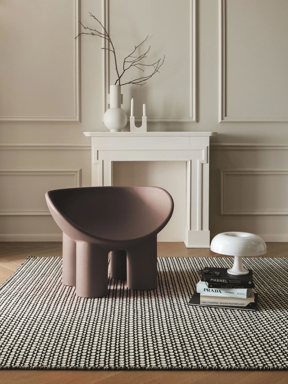 Tapis de laine beige/noir 160x230 — vue 3