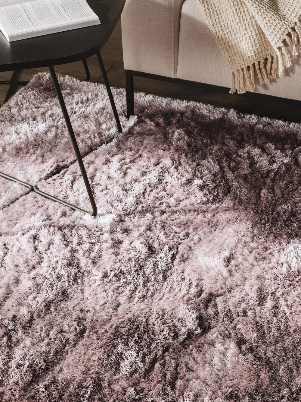 Tapis à poils longs rose 140x200 — vue 4