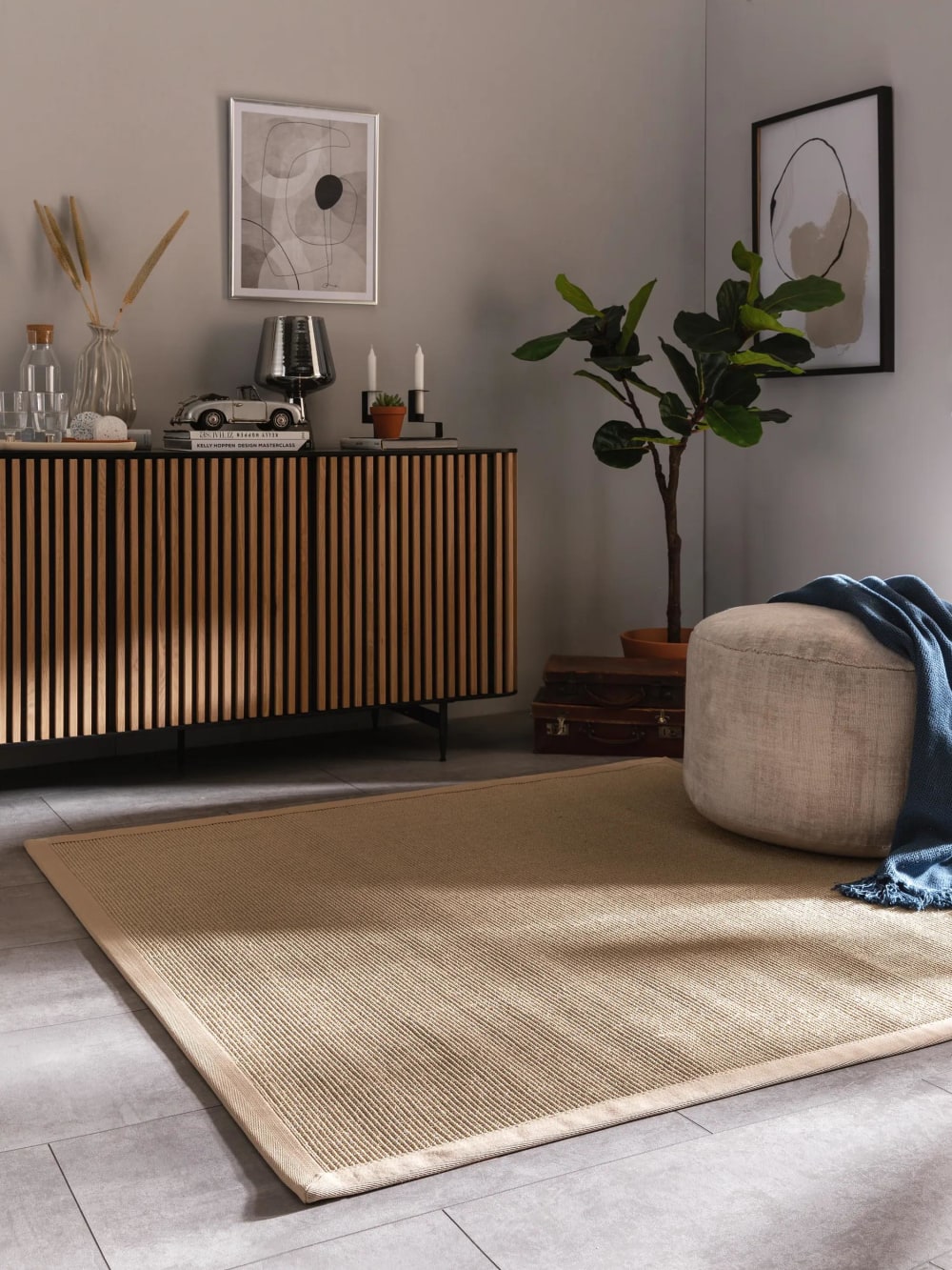 Tapis sisal crème 150x150 — vue 3