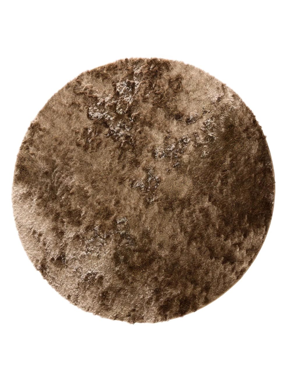 Tapis à poils longs marron clair D 200 rond