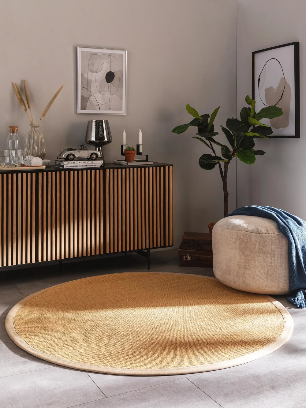 Tapis sisal beige D 250 rond — vue 3