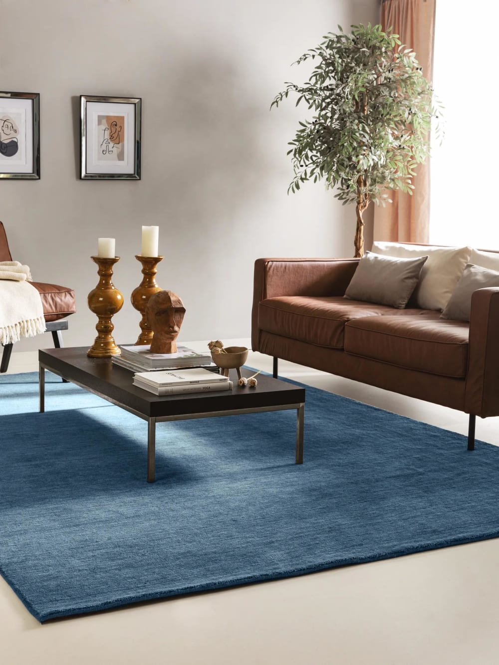 Tapis de laine bleu 120x170 - Maisons du Monde