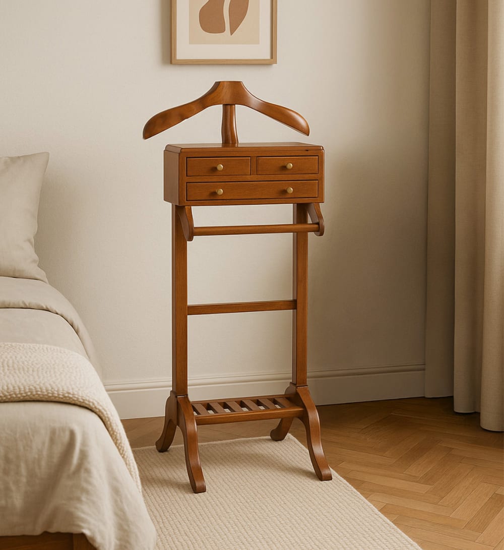 Valet de chambre en bois marron
