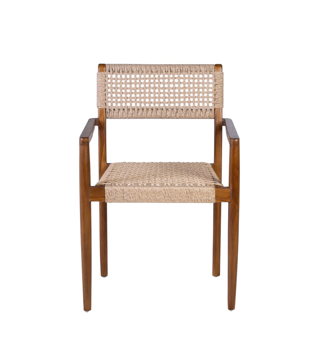 2er Set Sessel, aus Holz und Seil, beige - Maisons Du Monde