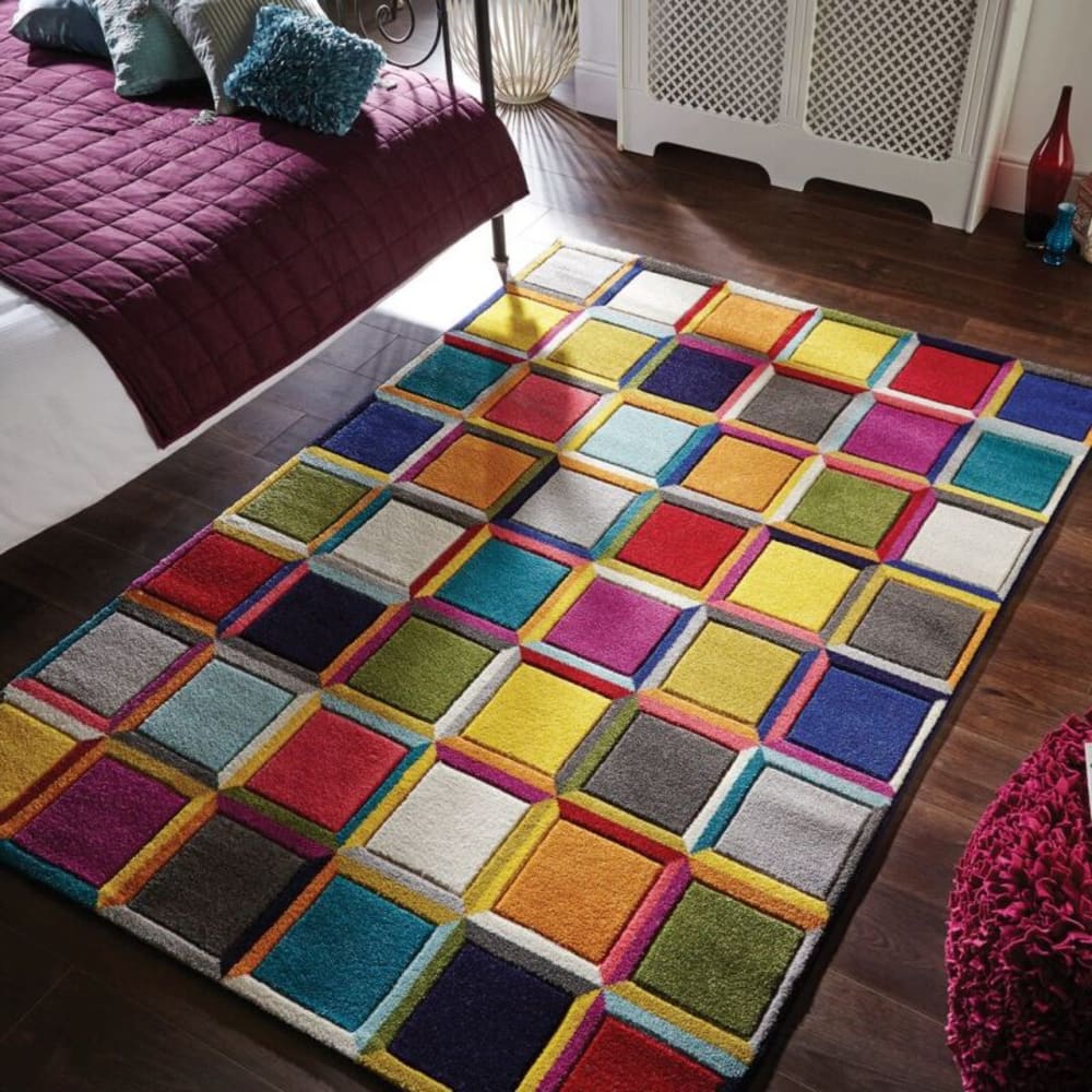 Tapis design cubes multicolore - Maisons du Monde