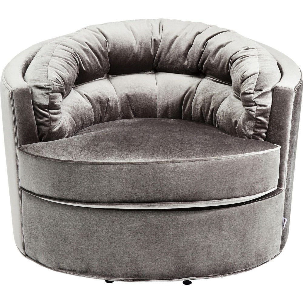 Fauteuil pivotant en velours gris