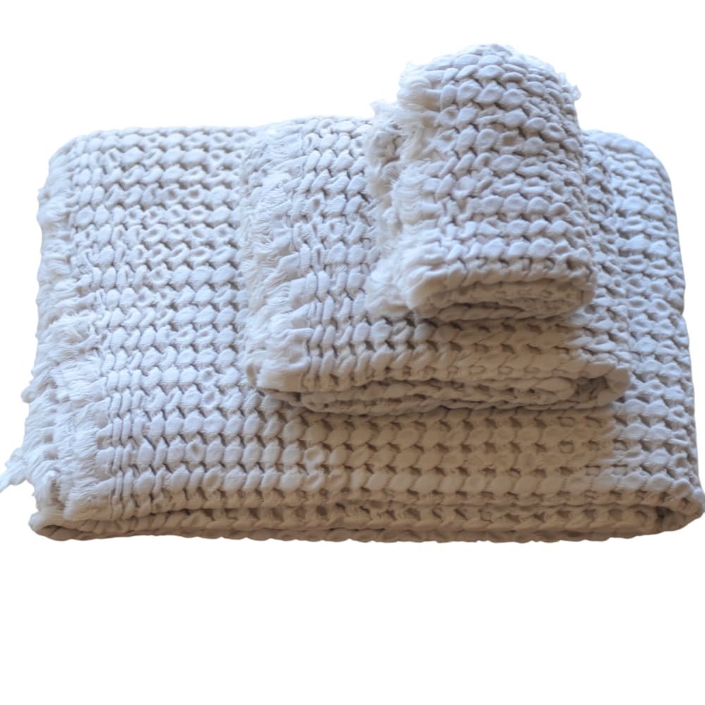 Serviette de toilette ciment en coton gaufré 50X100 CM