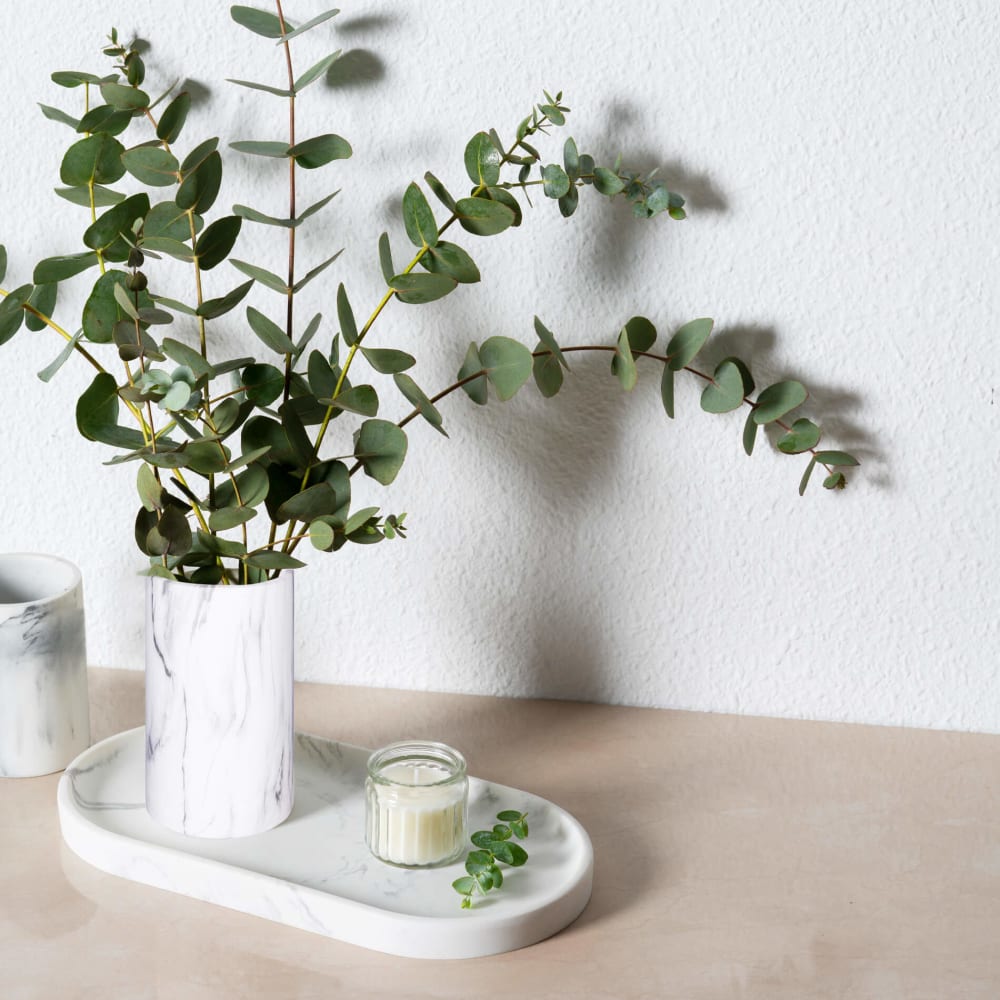Dekovase aus weißer Dolomit H 20 cm - Maisons Du Monde