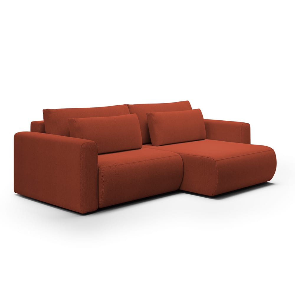 Canapé d'angle réversible convertible bois de pin orange - Maisons du Monde