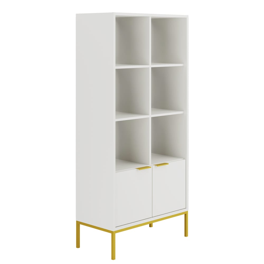 2-türiger Bücherschrank Spanplatten Weiß - Maisons Du Monde