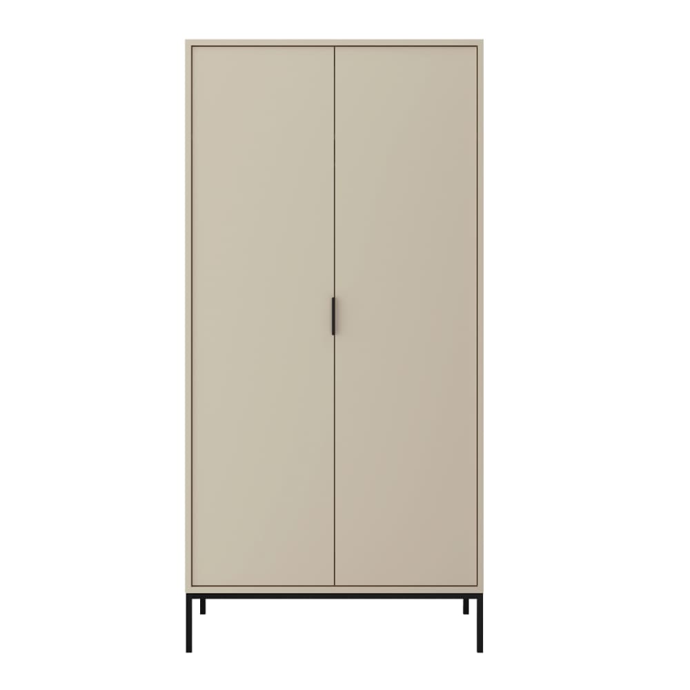 Petits meubles 2-türiger Kleiderschrank Spanplatten Kaschmir Beige Spanplatte