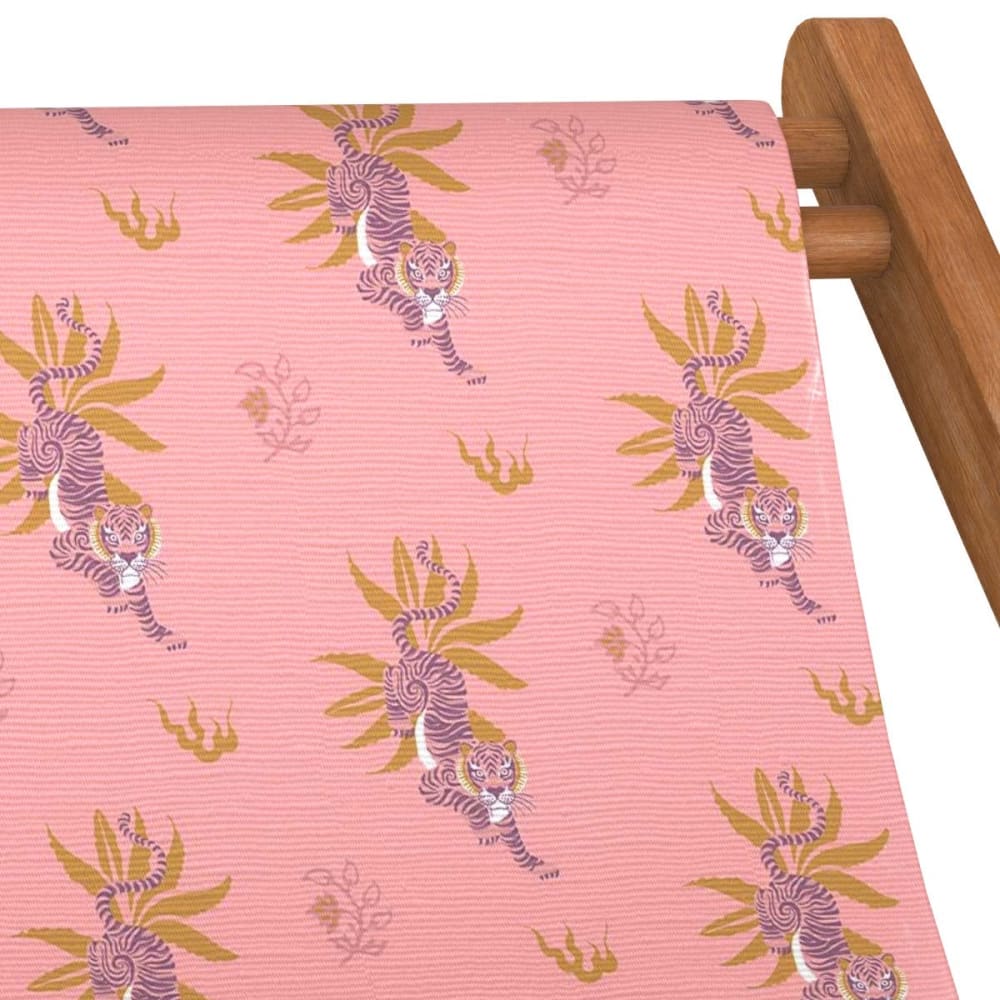 Klappbarer Liegestuhl aus Eukalyptusholz Tiger Rosa - Maisons Du
