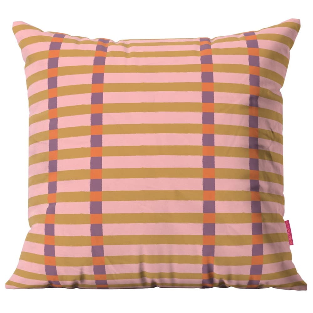 Housse de coussin extérieur motif rayures rose 45x45 cm