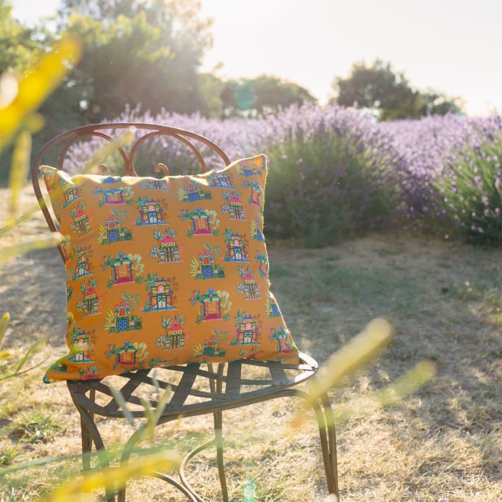 Bezug für Outdoor-Kissen Tempel Tamil Braun 45x45 - Maisons Du