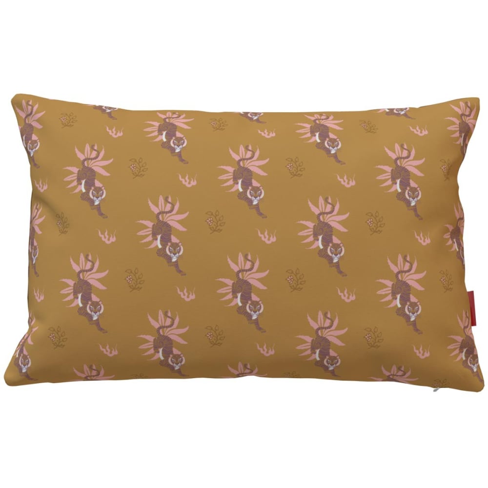 Housse de coussin extérieur 40x60 cm motif tigres tabac
