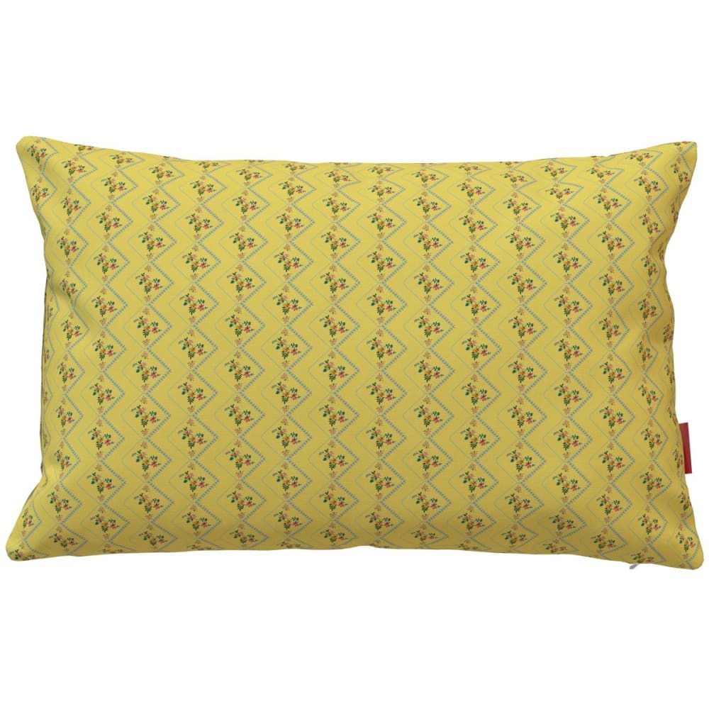 Housse de coussin extérieur 40x60 cm motif fleuri vintage jaune