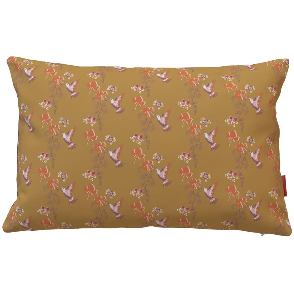 Housse de coussin extérieur 40x60 cm motif oiseaux tabac