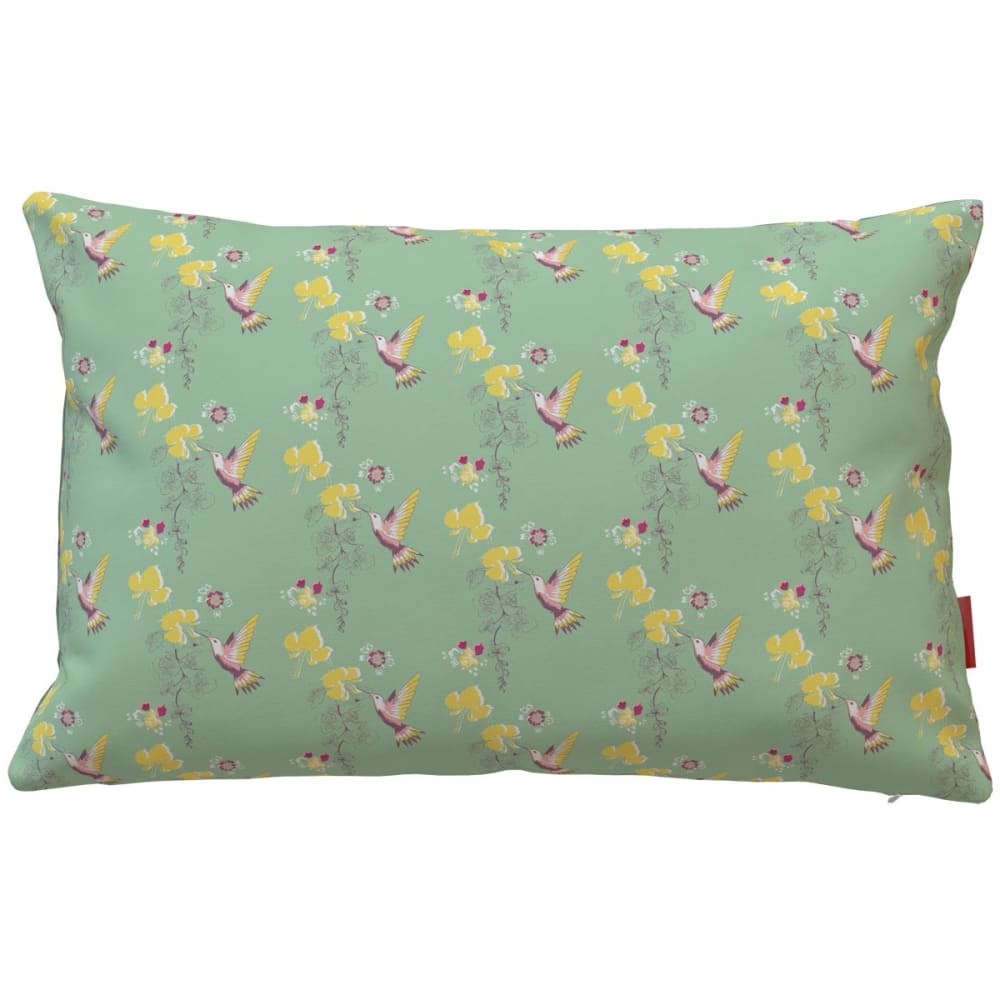 Housse de coussin extérieur motif oiseaux lagon 40x60 cm