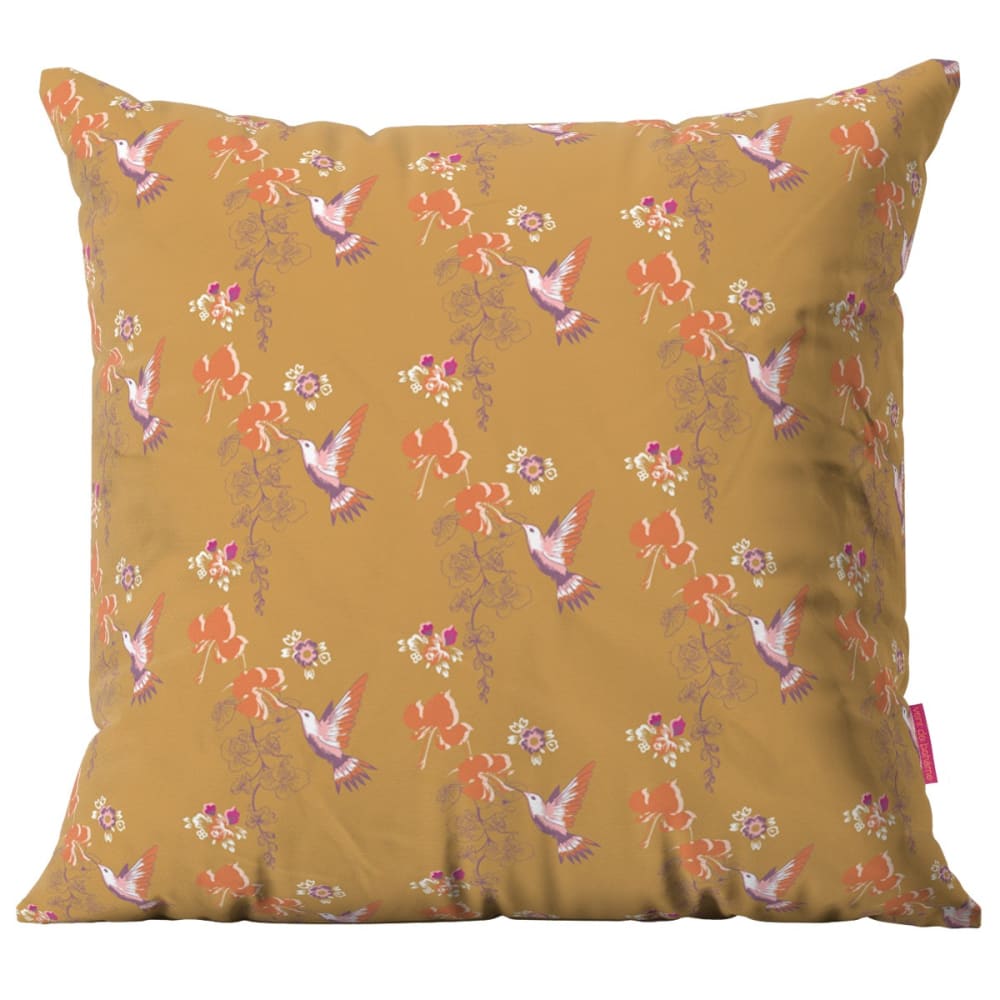 Housse de coussin extérieur motif oiseaux tabac 45x45 cm