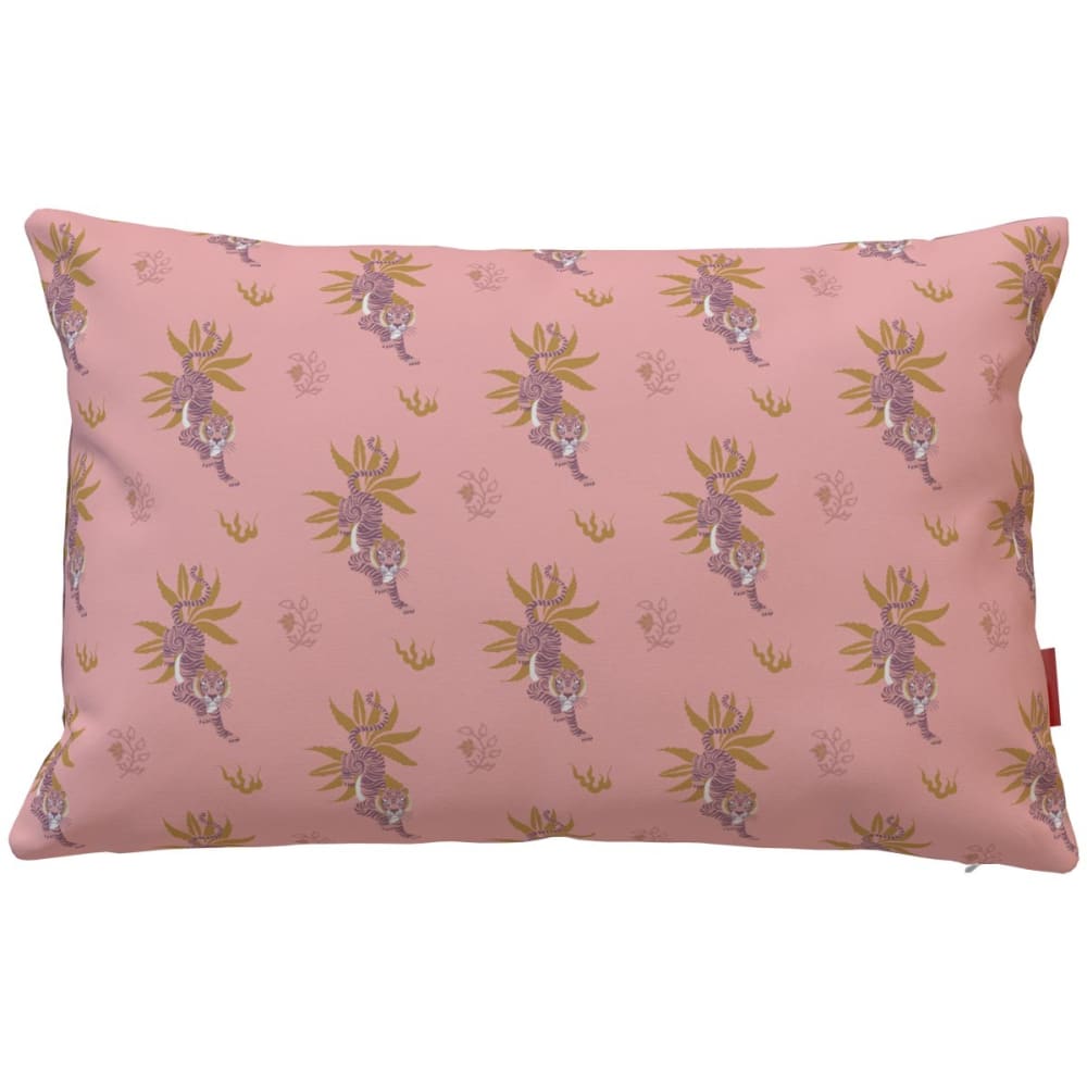 Housse de coussin extérieur motif tigres rose 40x60 cm