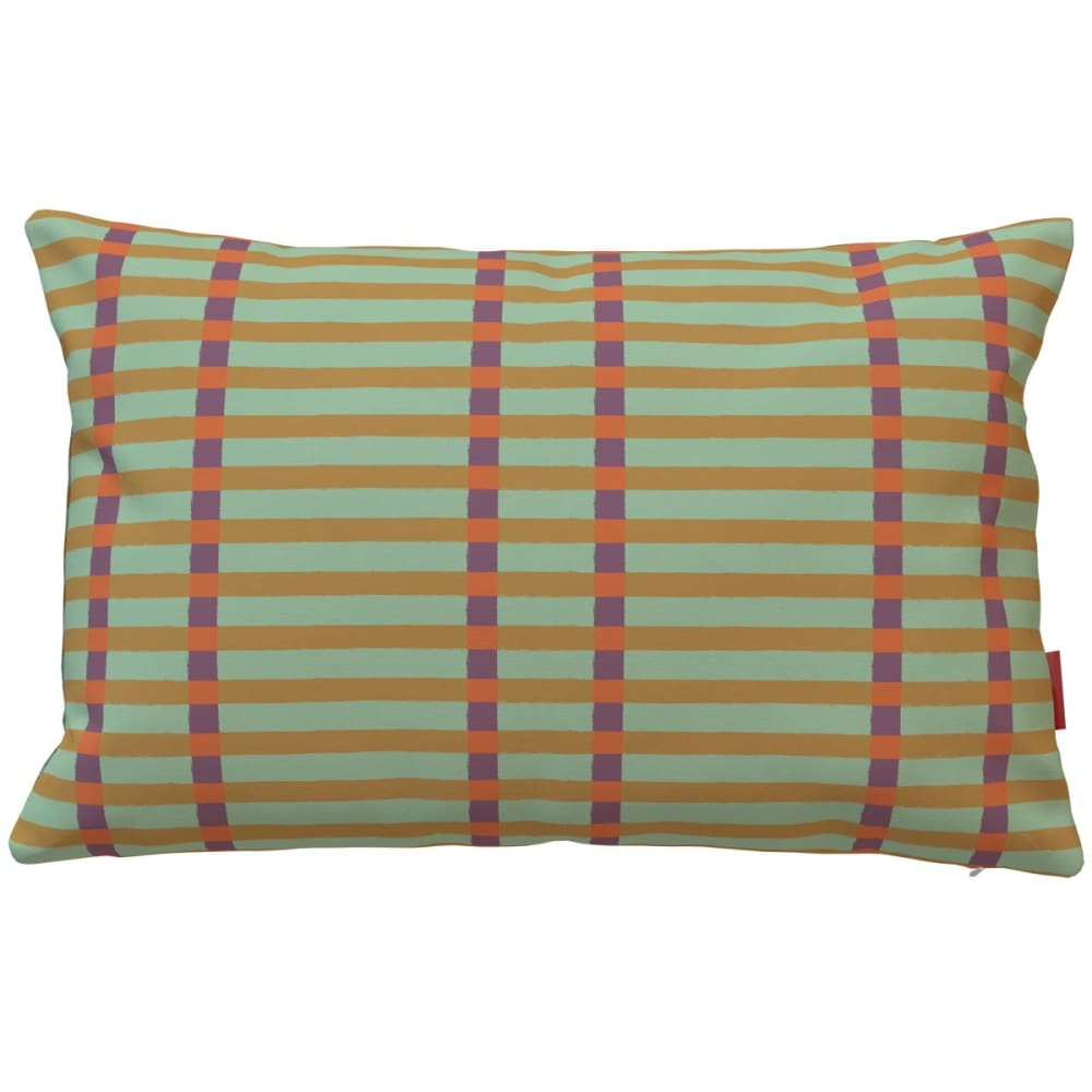 Housse de coussin extérieur motif rayures tabac 40x60 cm