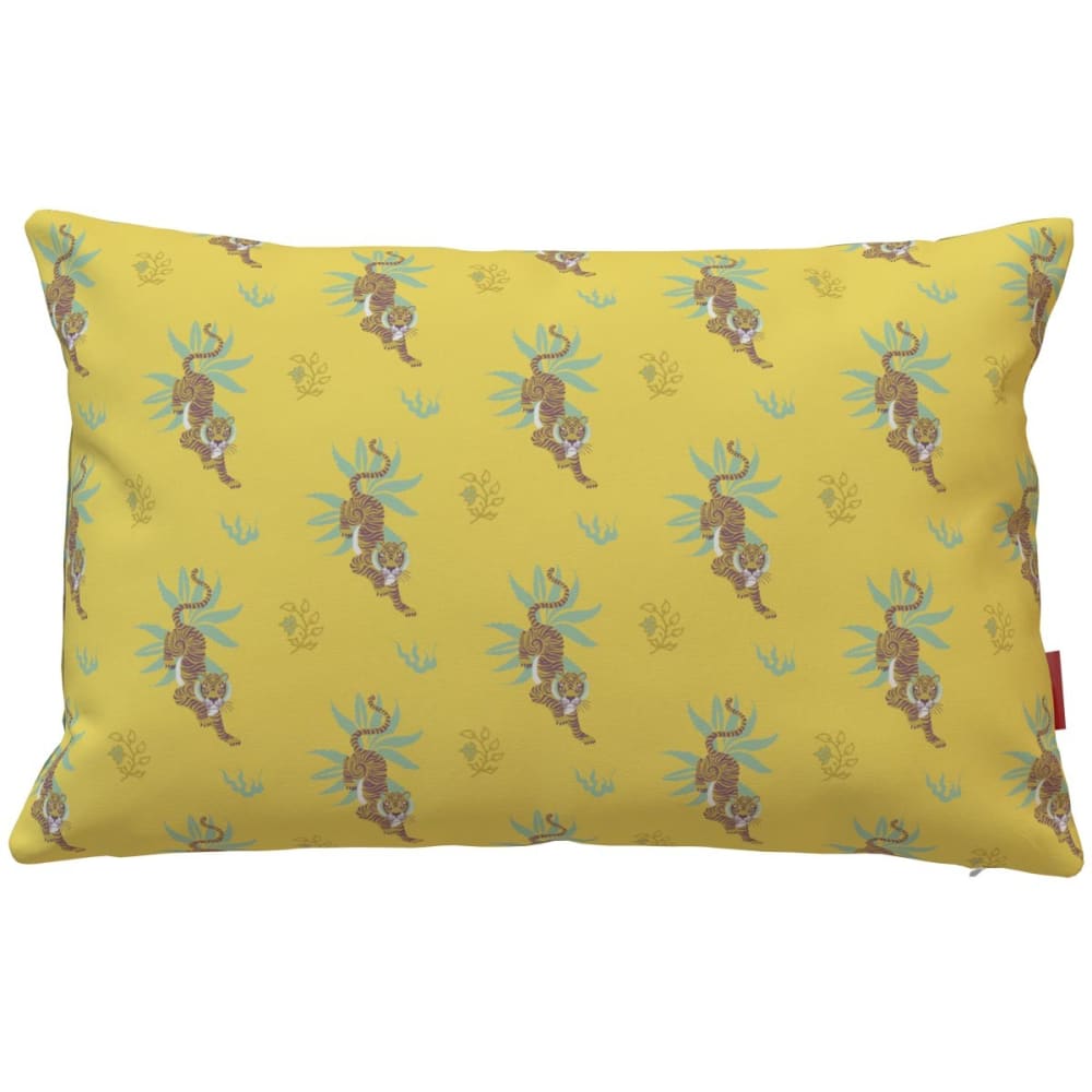 Housse de coussin extérieur 40x60 cm motif tigres jaune