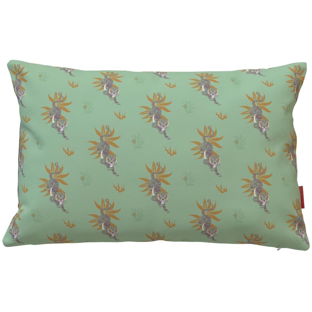 Housse de coussin extérieur 40x60 cm motif tigres lagon