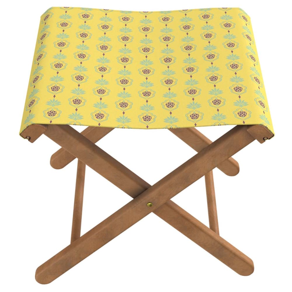 Pliant pêcheur en eucalyptus, toile outdoor, motif tigres jaune - Maisons du Monde