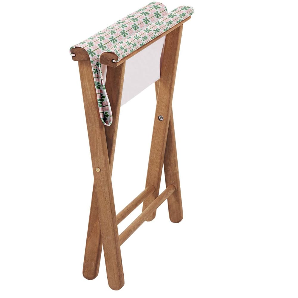 Pliant pêcheur en eucalyptus, toile outdoor, motif palmiers rose - Maisons du Monde