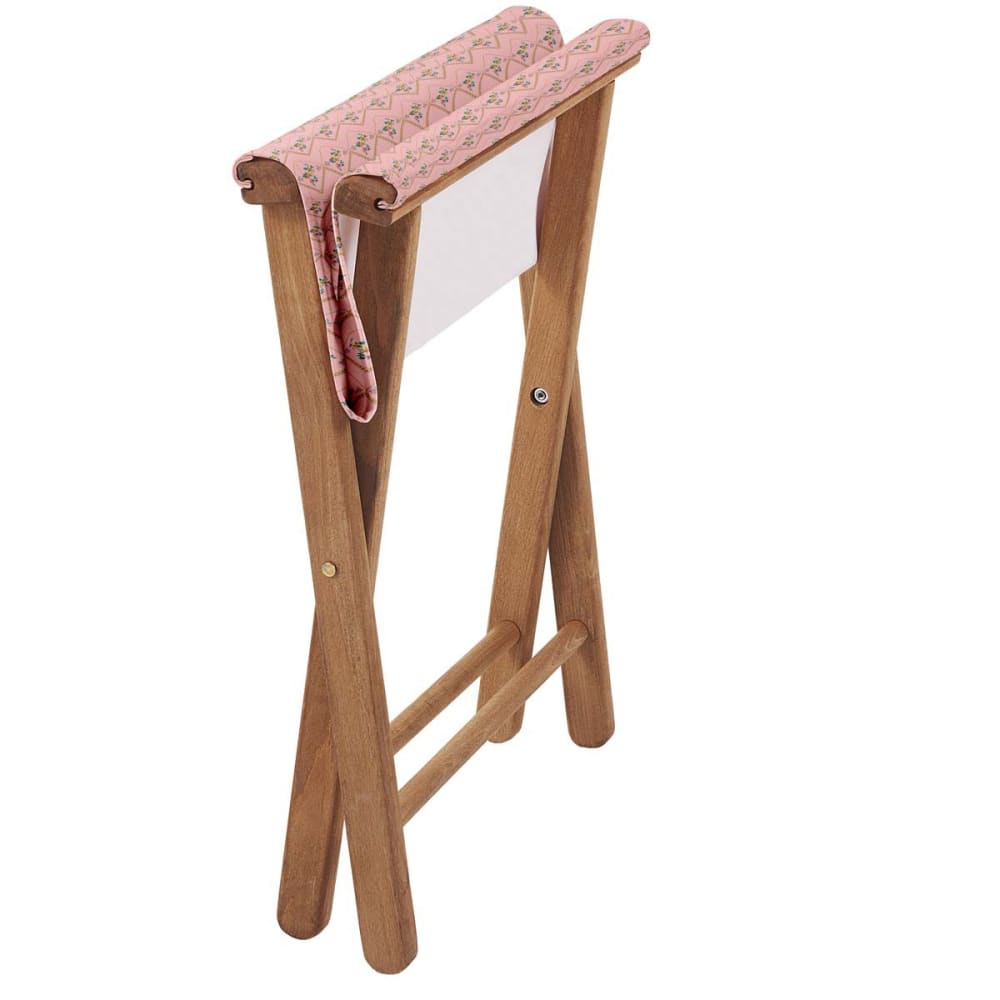Pliant pêcheur en eucalyptus, toile outdoor, motif fleuri vintage rose - Maisons du Monde