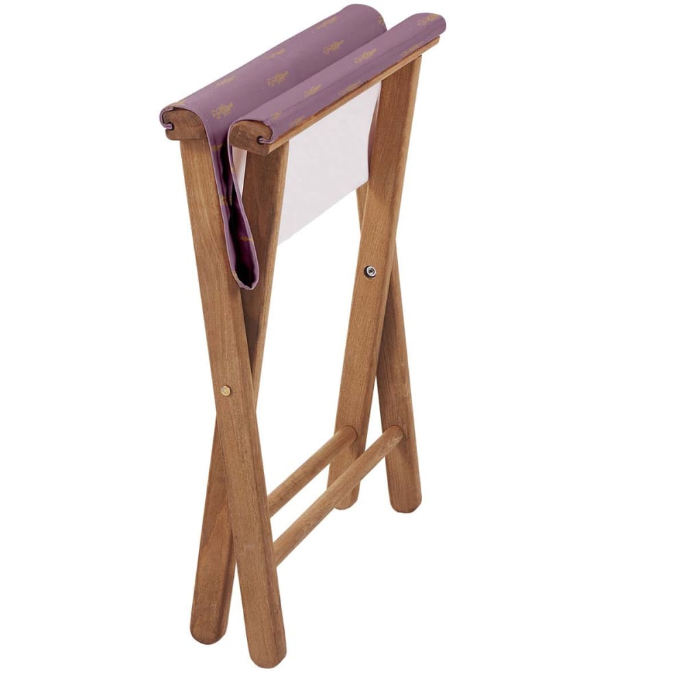 Pliant pêcheur en eucalyptus, toile outdoor, motif indien prune - Maisons du Monde