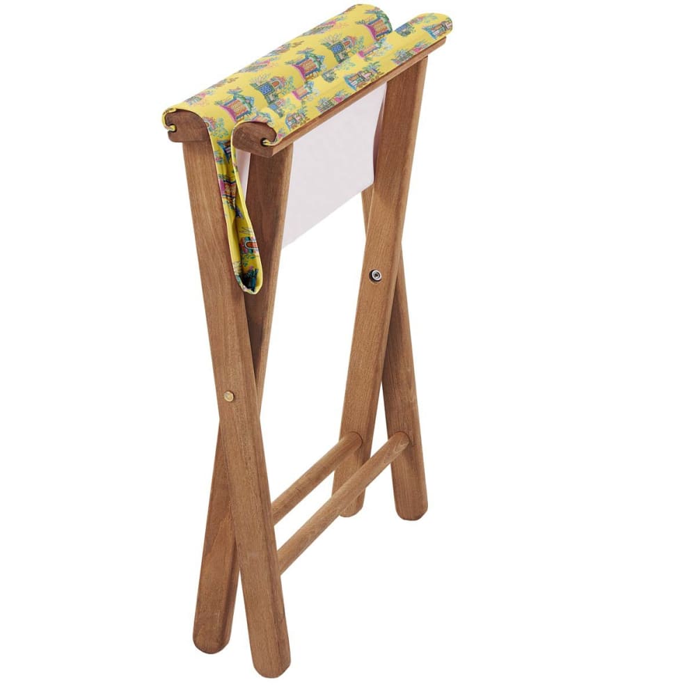 Pliant pêcheur en eucalyptus, toile outdoor, temples tamouls jaune - Maisons du Monde