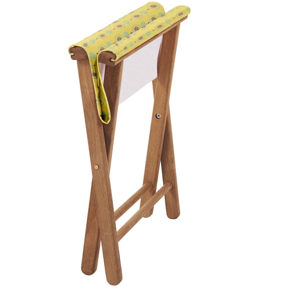 Pliant pêcheur en eucalyptus, toile outdoor, motif ananas jaune - Maisons du Monde