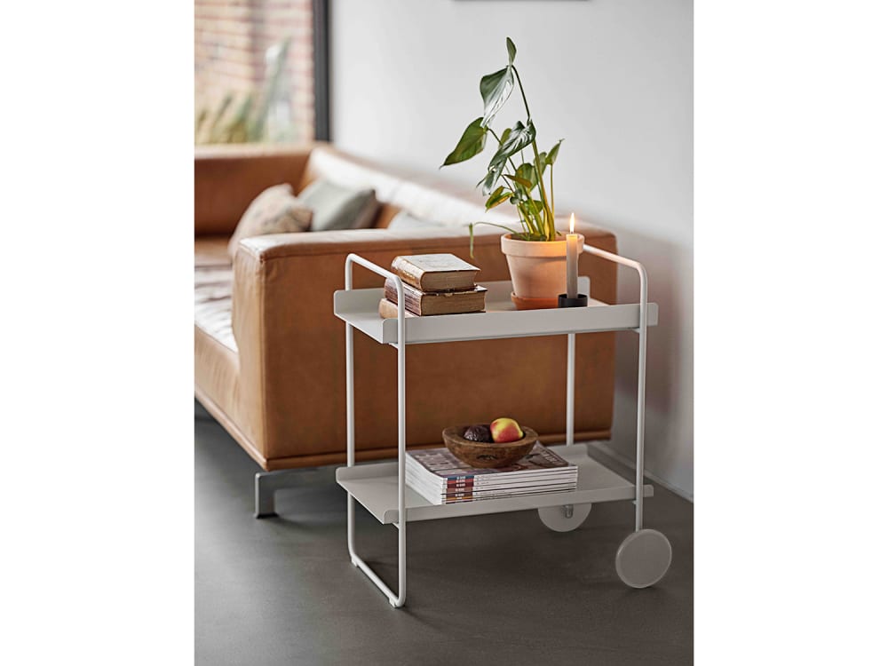 Chariot à cocktails en acier laqué gris clair - Maisons du Monde