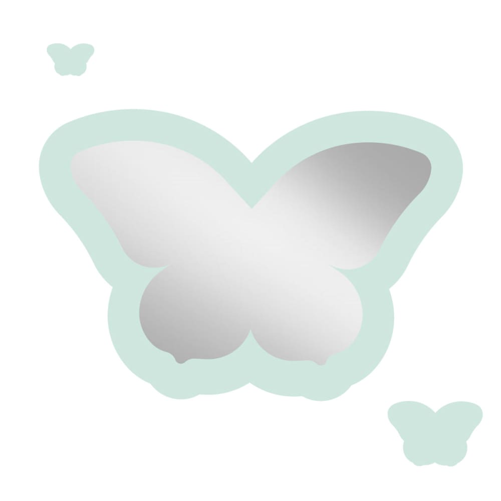 Decochic Kinder-Schmetterlingsspiegel aus Acryl 43x29,5 cm, mintgrün style modern Acryl Kinder