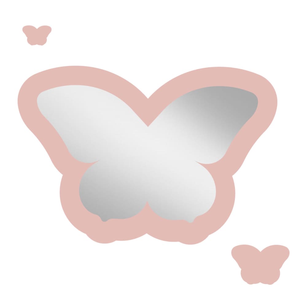 Decochic Kinder-Schmetterlingsspiegel aus rosa Acryl 43x29,5 cm style modern Acryl Kinder