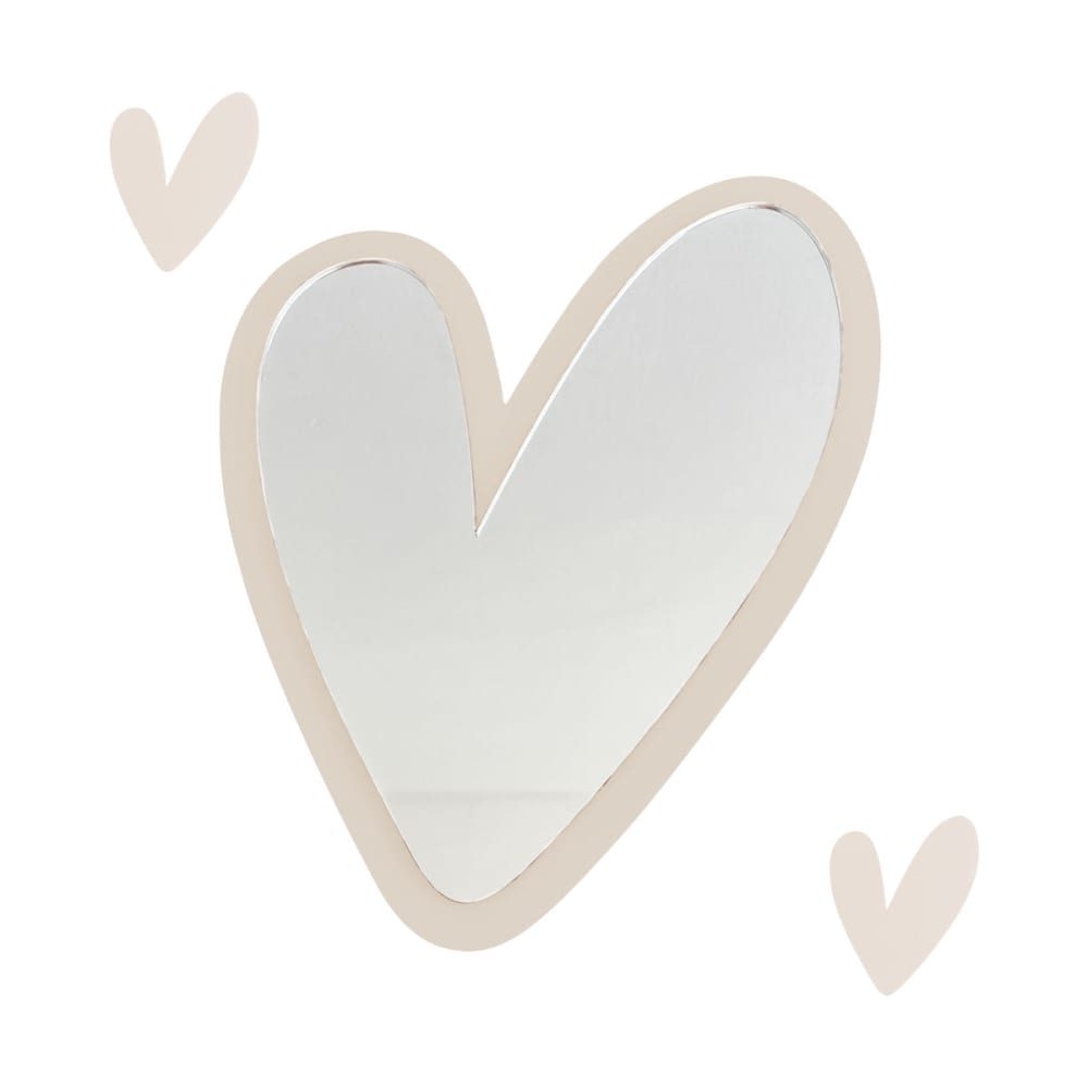 Decochic Kinderherzspiegel aus elfenbeinfarbenem Acryl 35x29,5 cm style modern BEIGE ACRYL Kinder