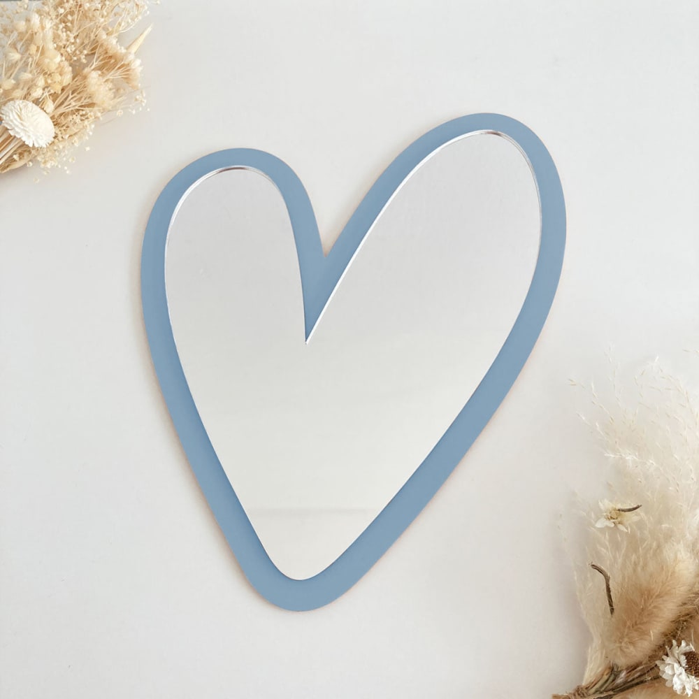Miroir enfant cœur en acrylique bleu 35x29,5 cm - Maisons du Monde